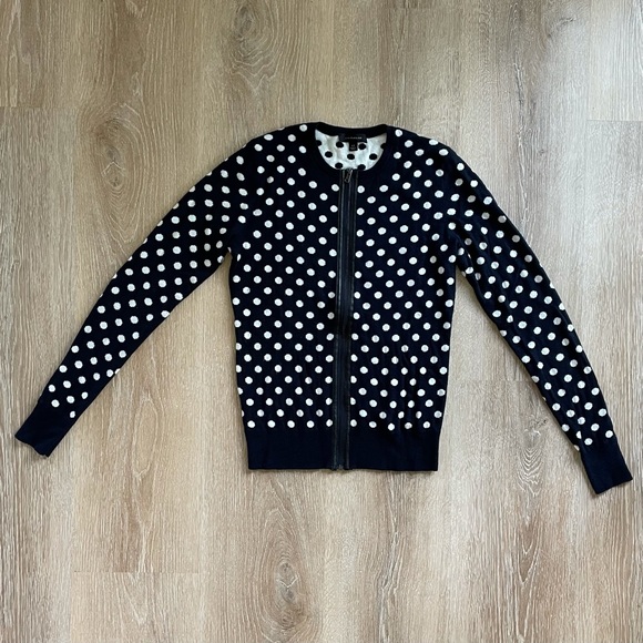 Ann Taylor Polka Dot Cashmere Blend Cardigan ST - Picture 4 of 8